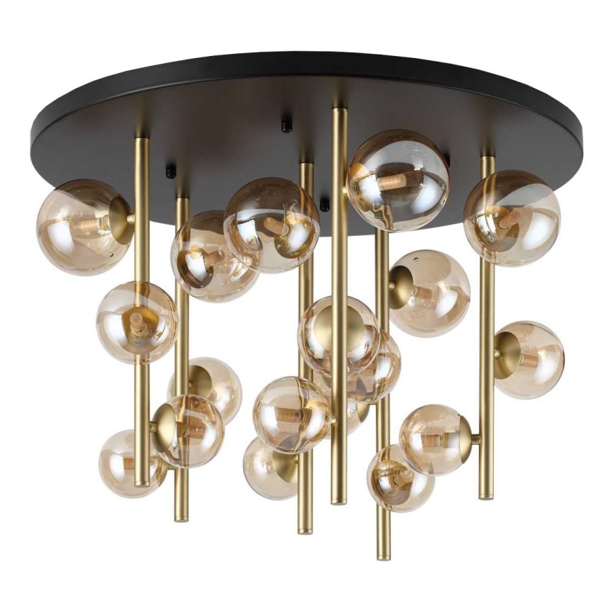 Ideal Lux - LED Полилей PERLAGE 18xG9/3W/230V Ø 70 см златист/опушен
