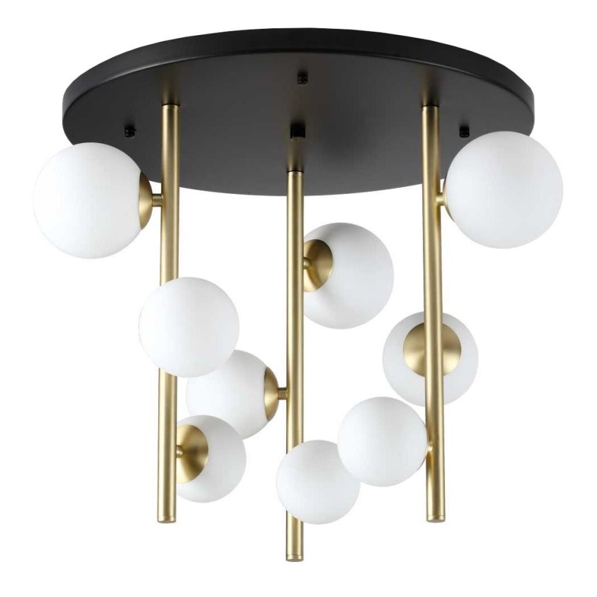 Ideal Lux - LED Полилей PERLAGE 9xG9/3W/230V Ø 55 см златист/бял