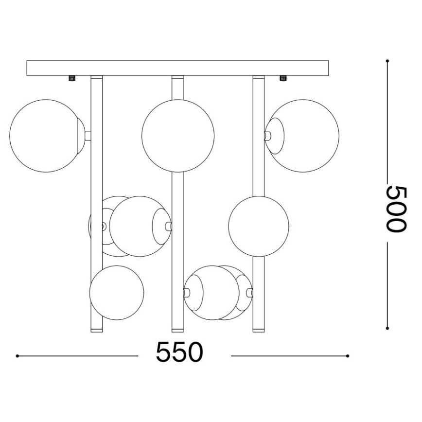 Ideal Lux - LED Полилей PERLAGE 9xG9/3W/230V Ø 55 см златист/бял