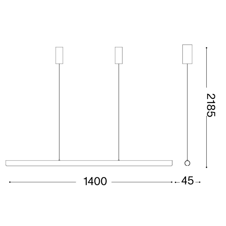 Ideal Lux - LED регулируем полилей на кабел DORICA LED/35W/230V CRI 90 140 cm сив
