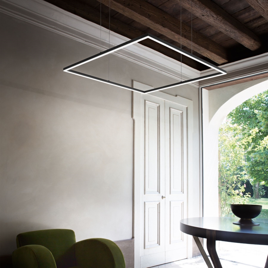 Ideal Lux - LED подвесен полилей на кабел ORACLE SLIM LED/33W/230V 3000K CRI 90 50x50 cm черен