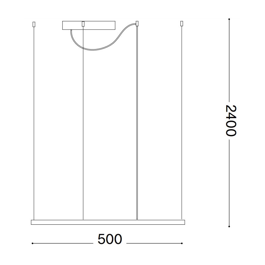 Ideal Lux - LED подвесен полилей на кабел ORACLE SLIM LED/33W/230V 3000K CRI 90 50x50 cm черен