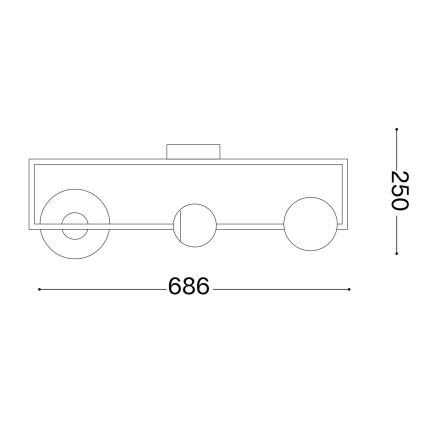 Ideal Lux - LED Полилей за повърхностен монтаж ANGOLO 3xG9/3W/230V месинг