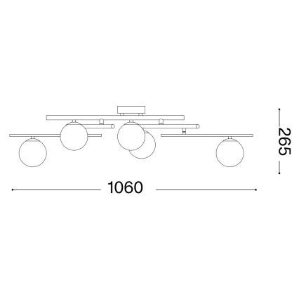 Ideal Lux - LED Полилей за повърхностен монтаж ATLAS 5xG9/3W/230V златист