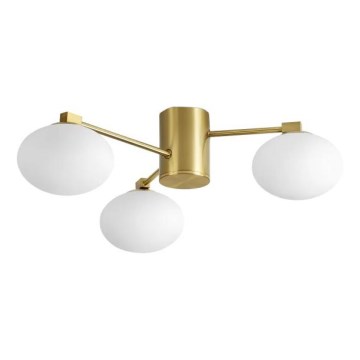 Ideal Lux - LED Полилей за повърхностен монтаж HERMES 3xG9/3W/230V Ø 60 см златист