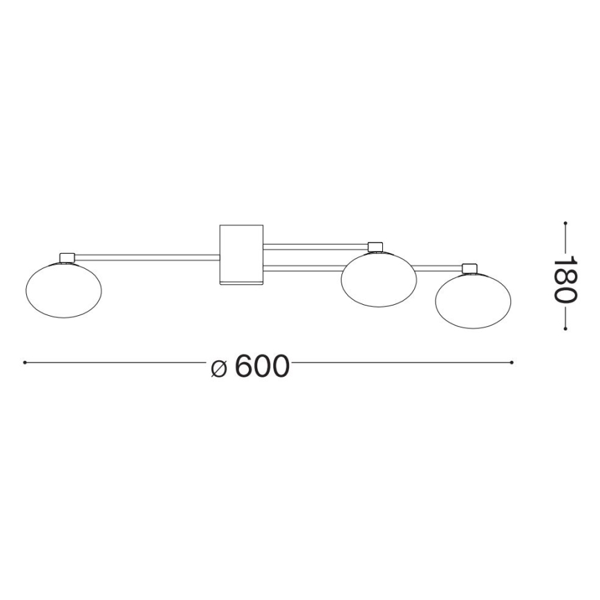 Ideal Lux - LED Полилей за повърхностен монтаж HERMES 5xG9/3W/230V Ø 60 см бял