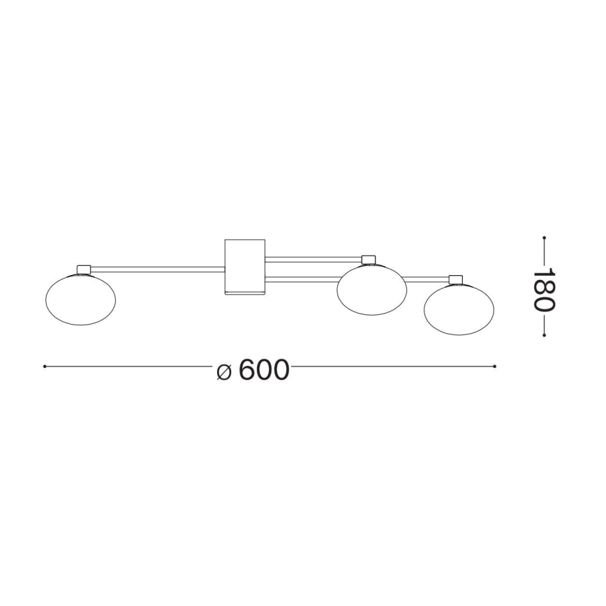 Ideal Lux - LED Полилей за повърхностен монтаж HERMES 5xG9/3W/230V Ø 60 см златист