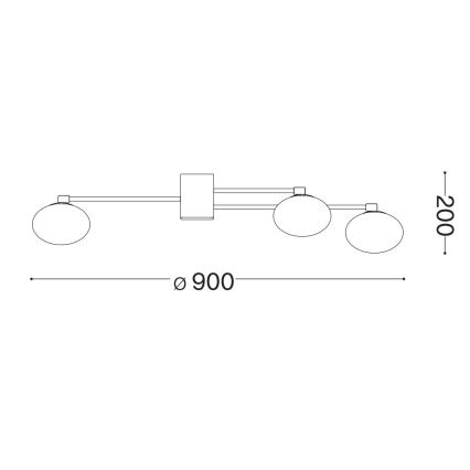 Ideal Lux - LED Полилей за повърхностен монтаж HERMES 5xG9/3W/230V Ø 90 см бял