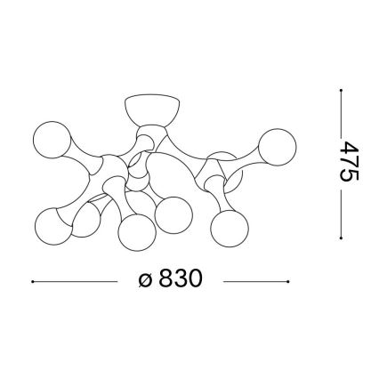 Ideal Lux - LED Полилей за повърхностен монтаж NODINO 9xG9/3W/230V лъскав хром/бял