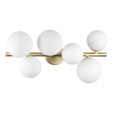 Ideal Lux - LED Полилей за повърхностен монтаж PERLAGE 6xG9/3W/230V 49 см златист/бял
