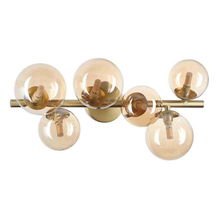 Ideal Lux - LED Полилей за повърхностен монтаж PERLAGE 6xG9/3W/230V 49 см златист/опушен