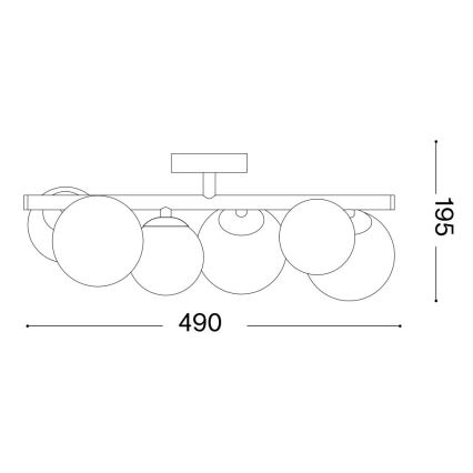 Ideal Lux - LED повърхностно монтиран полилей PERLAGE 6xG9/3W/230V 49 cm златист/димно бежов