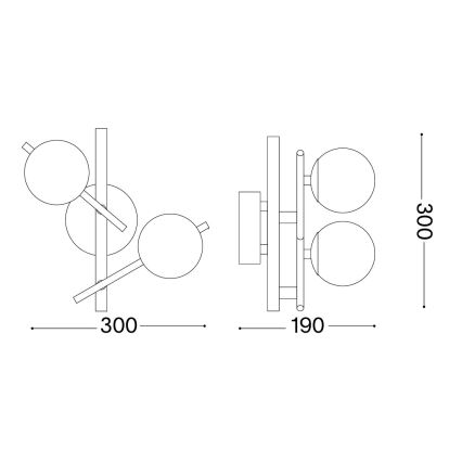 Ideal Lux - LED стенен аплик ATLAS 2xG9/3W/230V златист