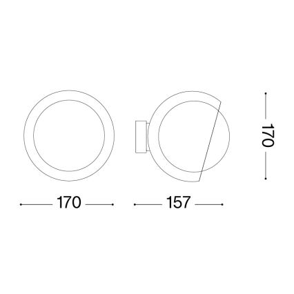 Ideal Lux - LED стенен аплик BLOOM 1xE27/42W/230V черен