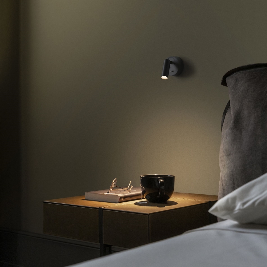 Ideal Lux - LED Стенен спот BEAN LED/3W/230V CRI 90 черен