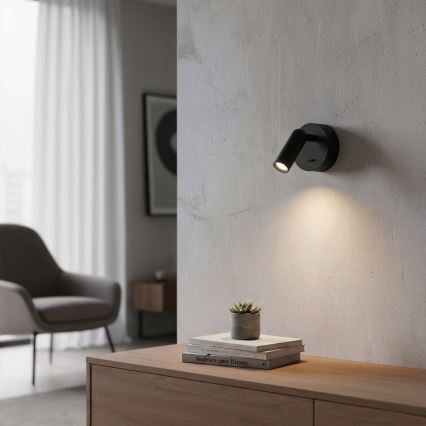 Ideal Lux - LED Стенен спот BEAN LED/3W/230V CRI 90 черен