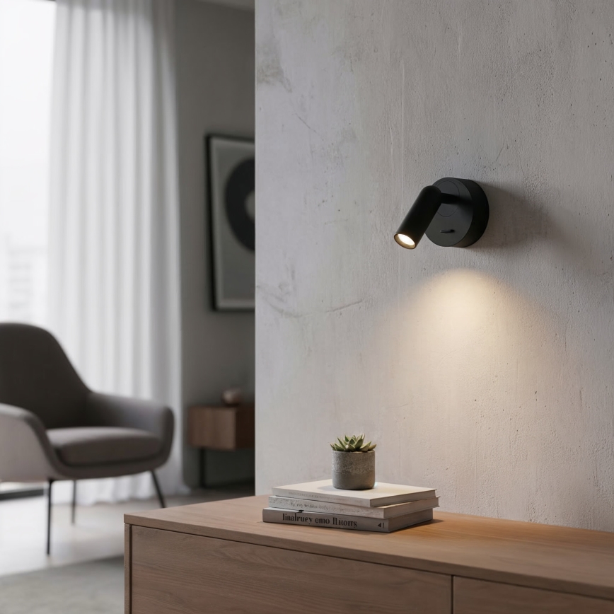 Ideal Lux - LED Стенен спот BEAN LED/3W/230V CRI 90 черен