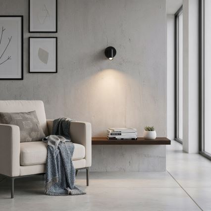 Ideal Lux - LED Стенен спот BEAN LED/3W/230V CRI 90 черен