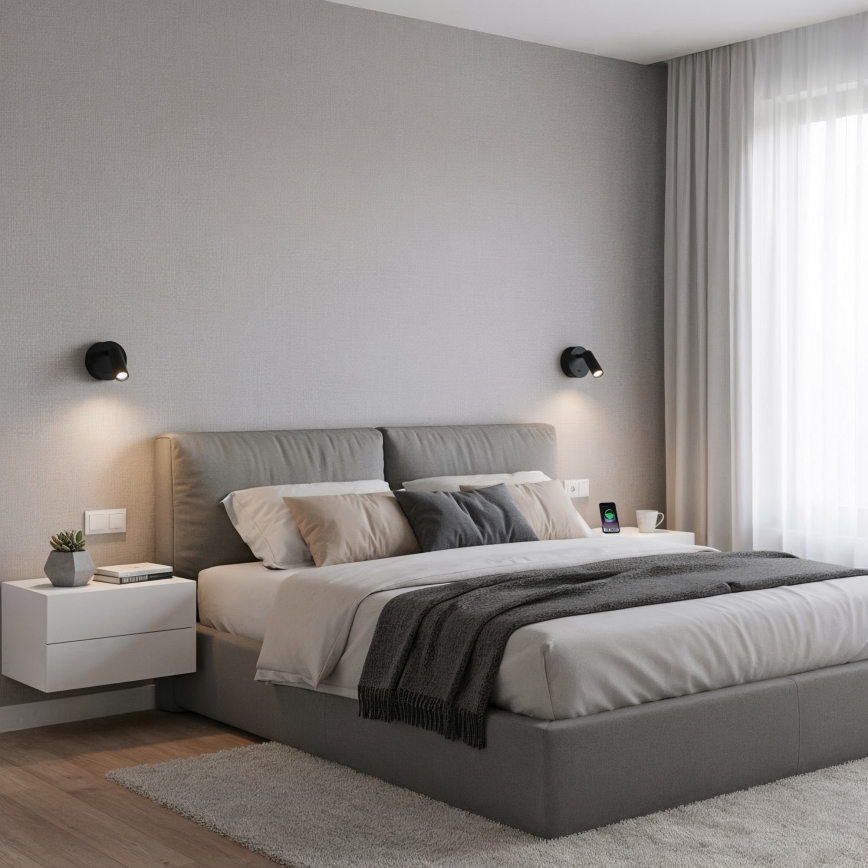 Ideal Lux - LED Стенен спот BEAN LED/3W/230V CRI 90 черен