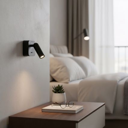 Ideal Lux - LED Стенен спот BEAN LED/3W/230V CRI 90 черен