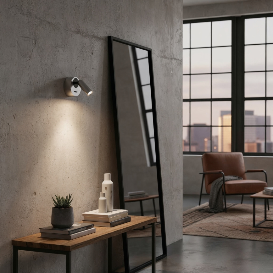 Ideal Lux - LED Стенен спот BEAN LED/3W/230V CRI 90 лъскав хром