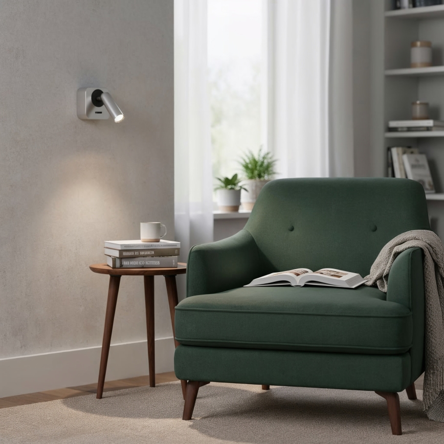 Ideal Lux - LED Стенен спот BEAN LED/3W/230V CRI 90 лъскав хром