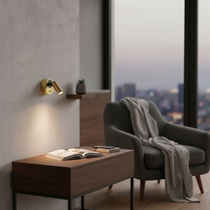 Ideal Lux - LED Стенен спот BEAN LED/3W/230V CRI 90 месинг