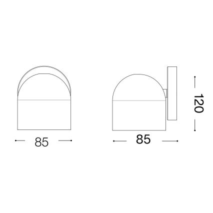 Ideal Lux - LED Стенен спот DODO 1xGX53/9W/230V черен