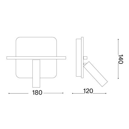 Ideal Lux - LED стенен спот PIANO LED/10W/230V CRI 90 USB бял