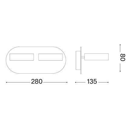 Ideal Lux - LED стенен точков аплик OBY 2xLED/6W/230V CRI 90 бял