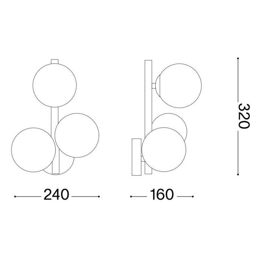 Ideal Lux - LED стенен аплик PERLAGE 3xG9/3W/230V златисто/опушено бежово
