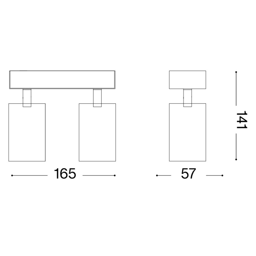 Ideal Lux - LED стенно точково осветително тяло DYNAMITE 2xGU10/7W/230V CRI 90 бяло