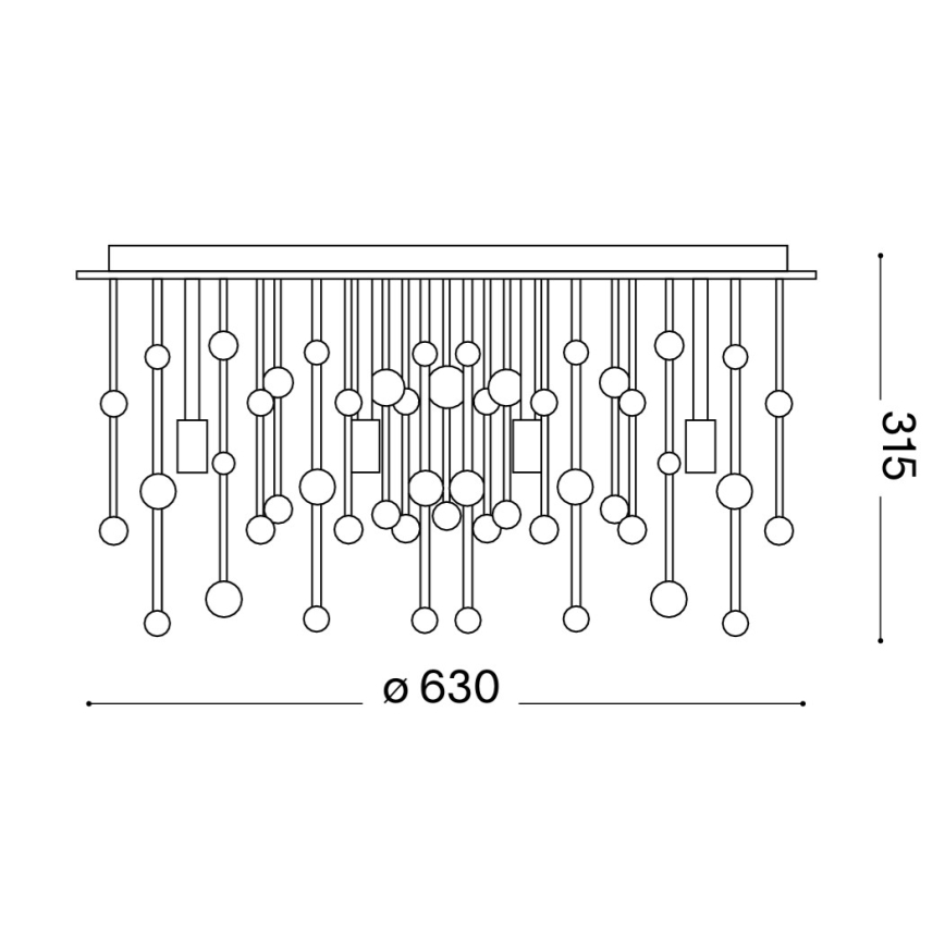 Ideal Lux - LED таванно осветително тяло NEVE 12xG9/3W/230V, диаметър 63 см, лъскав хром