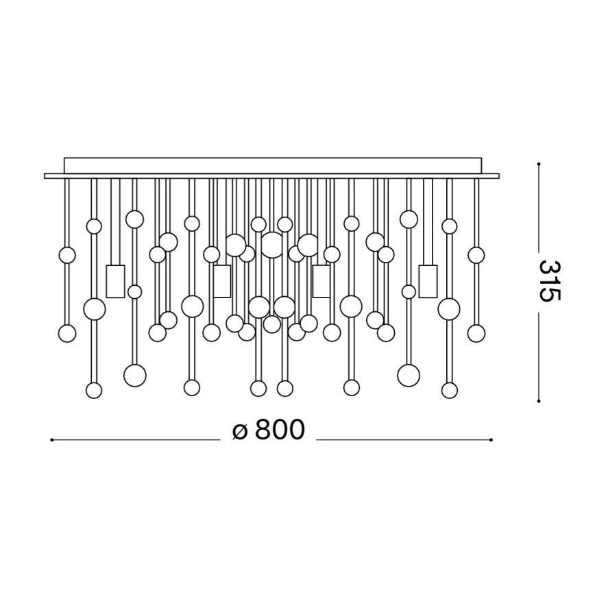 Ideal Lux - LED таванно осветително тяло NEVE 15xG9/3W/230V, диаметър 80 см, лъскав хром