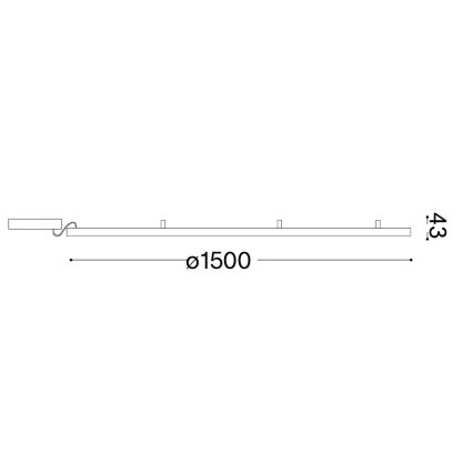 Ideal Lux - LED таванно осветително тяло ORACLE SLIM LED/81W/230V 3000K CRI 90 Ø 150 см златисто