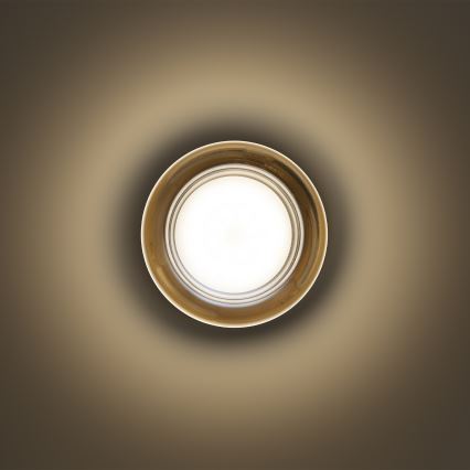 Ideal Lux - LED таванно осветително тяло за баня LOLLY 1xGX53/9W/230V Ø 10,5 см IP44 златисто/опушено бежово