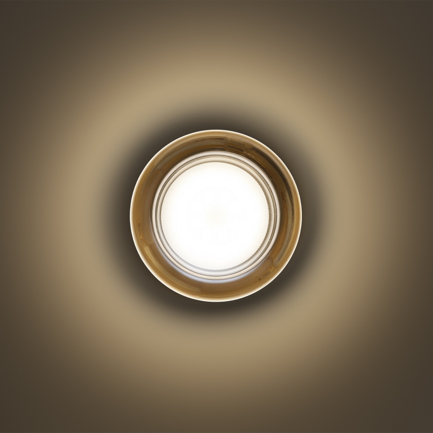 Ideal Lux - LED таванно осветително тяло за баня LOLLY 1xGX53/9W/230V Ø 10,5 см IP44 златисто/опушено бежово