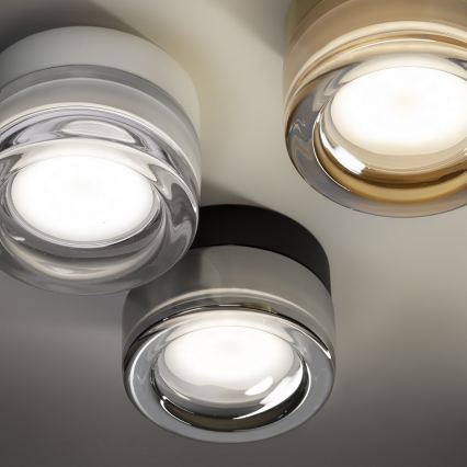 Ideal Lux - LED таванно осветително тяло за баня LOLLY 1xGX53/9W/230V Ø 10,5 см IP44 златисто/опушено бежово
