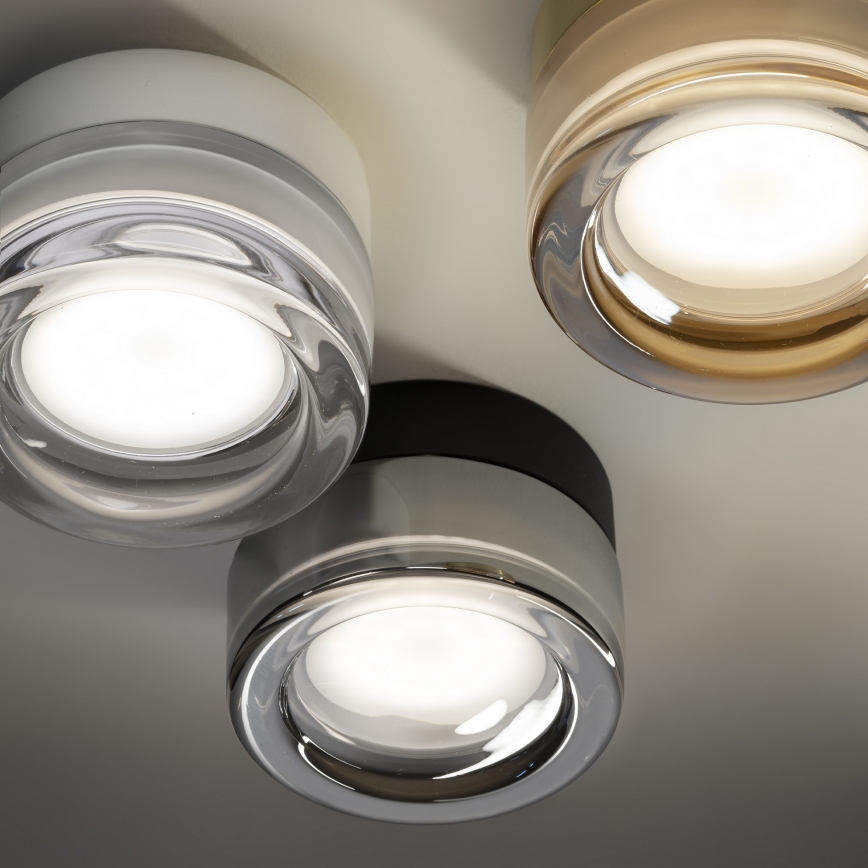 Ideal Lux - LED таванно осветително тяло за баня LOLLY 1xGX53/9W/230V, Ø 10,5 cm, черно/димчато черно