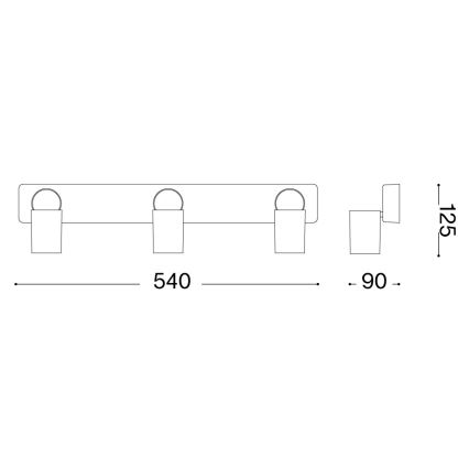 Ideal Lux - LED точково осветително тяло RUDY 3xGU10/7W/230V CRI 90 черно