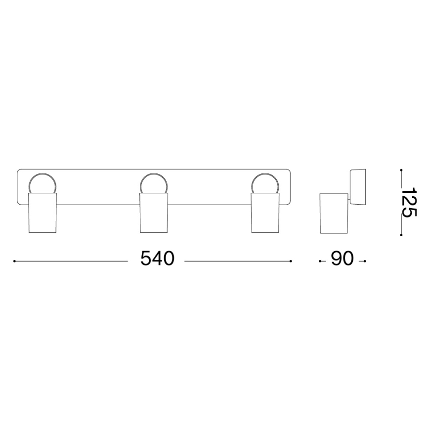 Ideal Lux - LED точково осветително тяло RUDY 3xGU10/7W/230V CRI 90 черно