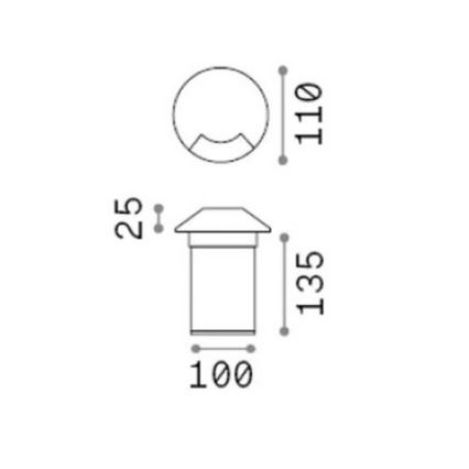 Ideal Lux - LED вградено настилно осветително тяло ROCKET LED/3W/230V CRI 90 IK08 IP67 матов хром