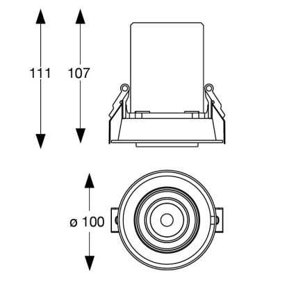 Ideal Lux - LED вградено точково осветително тяло NOVA LED/12W/230V 3000K CRI 90 Ø 10 cm черно