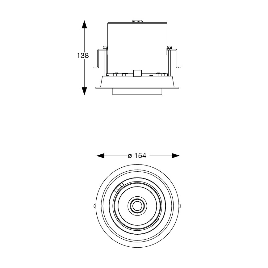Ideal Lux - Вграден LED спот NOVA LED/20W/230V 4000K CRI 90 Ø 15,4 cm черен