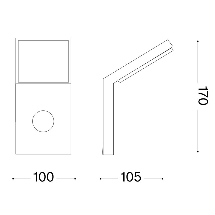 Ideal Lux - LED външно осветително тяло със сензор STYLE LED/9W/230V 4000K CRI 90 IP54 антрацит