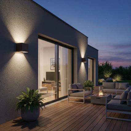 Ideal Lux - LED външен стенен осветител ATOM LED/12W/230V CRI 90 IP54 кафяв