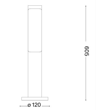 Ideal Lux - Външна LED лампа ETERE LED/9,5W/230V 4000K 60 см CRI 90 IP44 черна