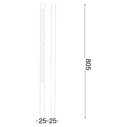 Ideal Lux - LED външна лампа JEDI LED/12W/230V 80 cm CRI 90 IP65 антрацит