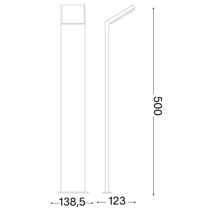 Ideal Lux - LED външна лампа STYLE LED/8,5W/230V 3000K 50 cm CRI 90 IP54 кафява