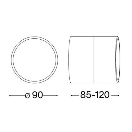 Ideal Lux - LED външно стенно осветително тяло OMEGA LED/7W/230V CRI 90 IP54 антрацит